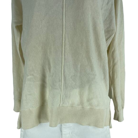 Vince Seamed Cowl Neck Wool Cashmere Sweater Ivory Boxy Size XXS - Picture 4 of 8